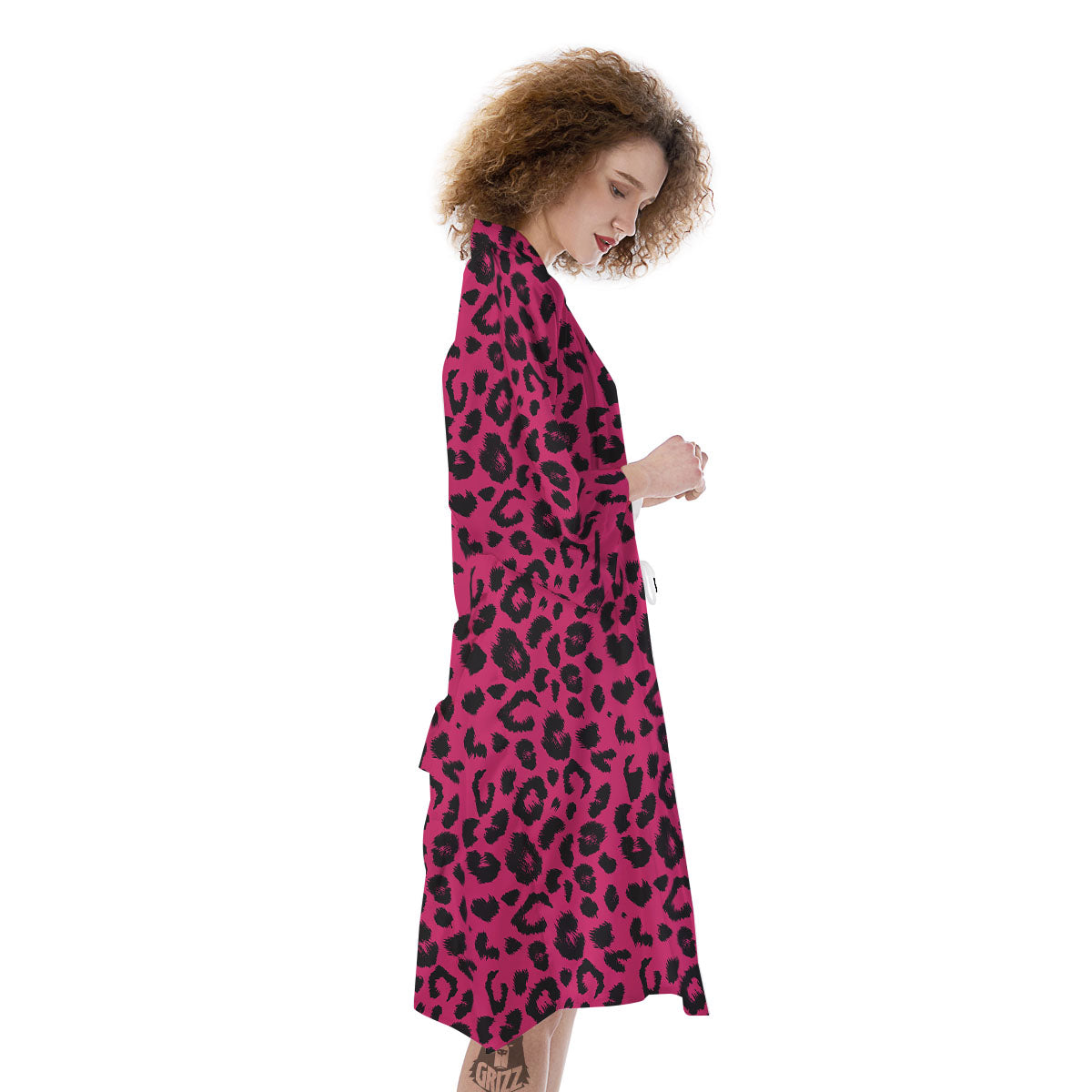 Leopard Hot Pink Print Kimono-grizzshop