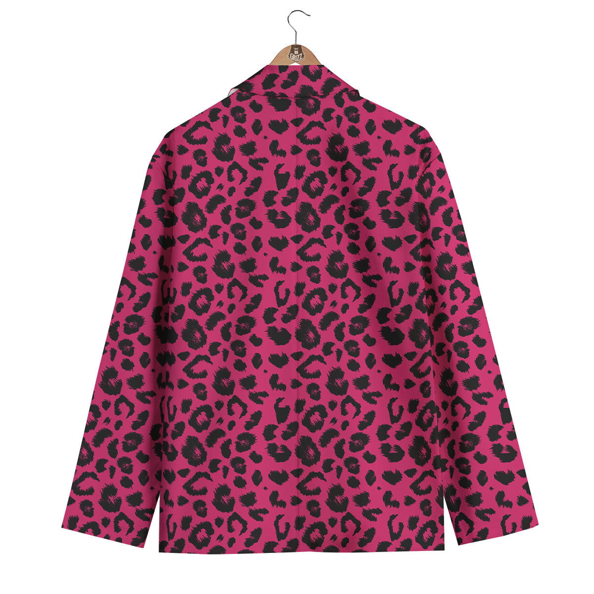Leopard Hot Pink Print Men's Blazer-grizzshop