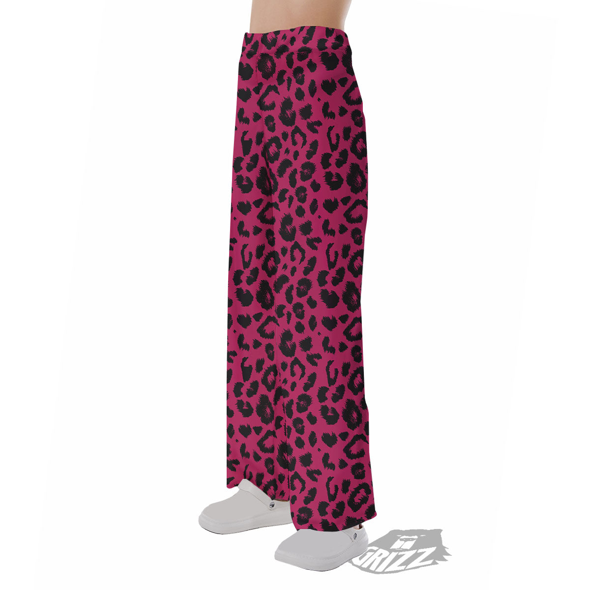 Leopard Hot Pink Print Pajama Pants-grizzshop