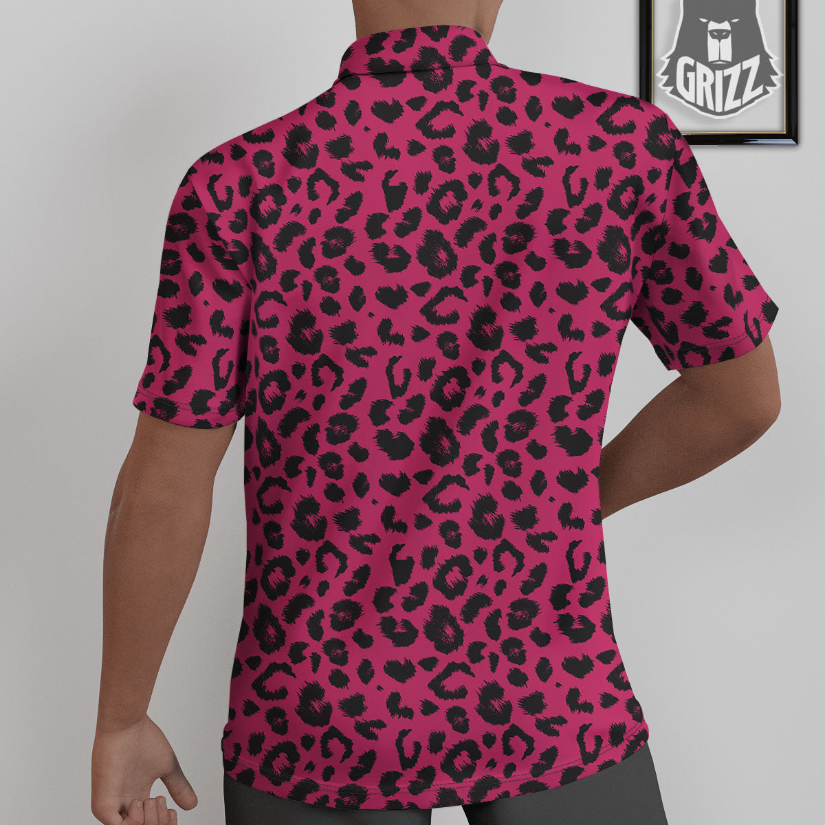 Leopard Hot Pink Print Untucked Shirts-grizzshop