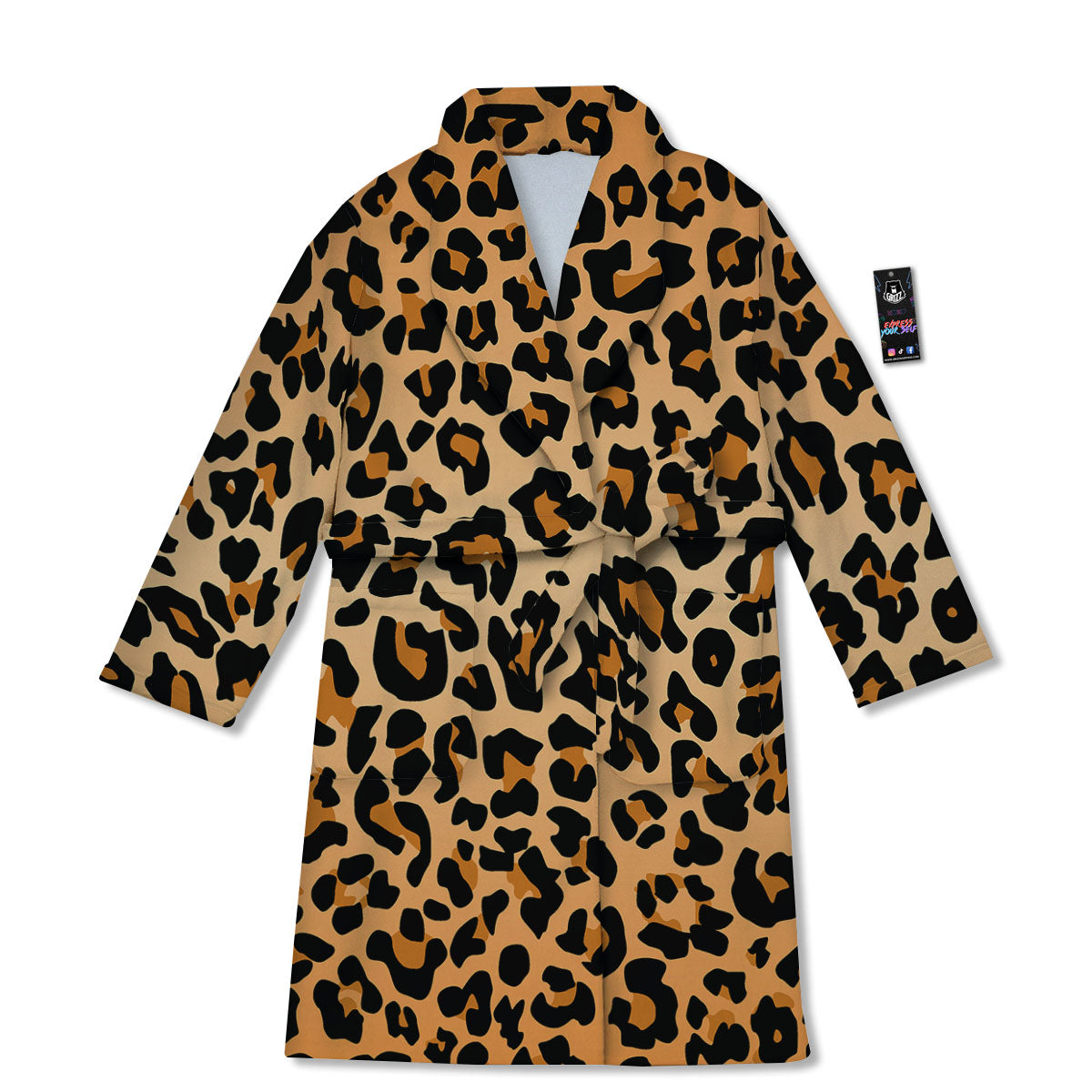 Leopard Orange Print Bathrobe-grizzshop