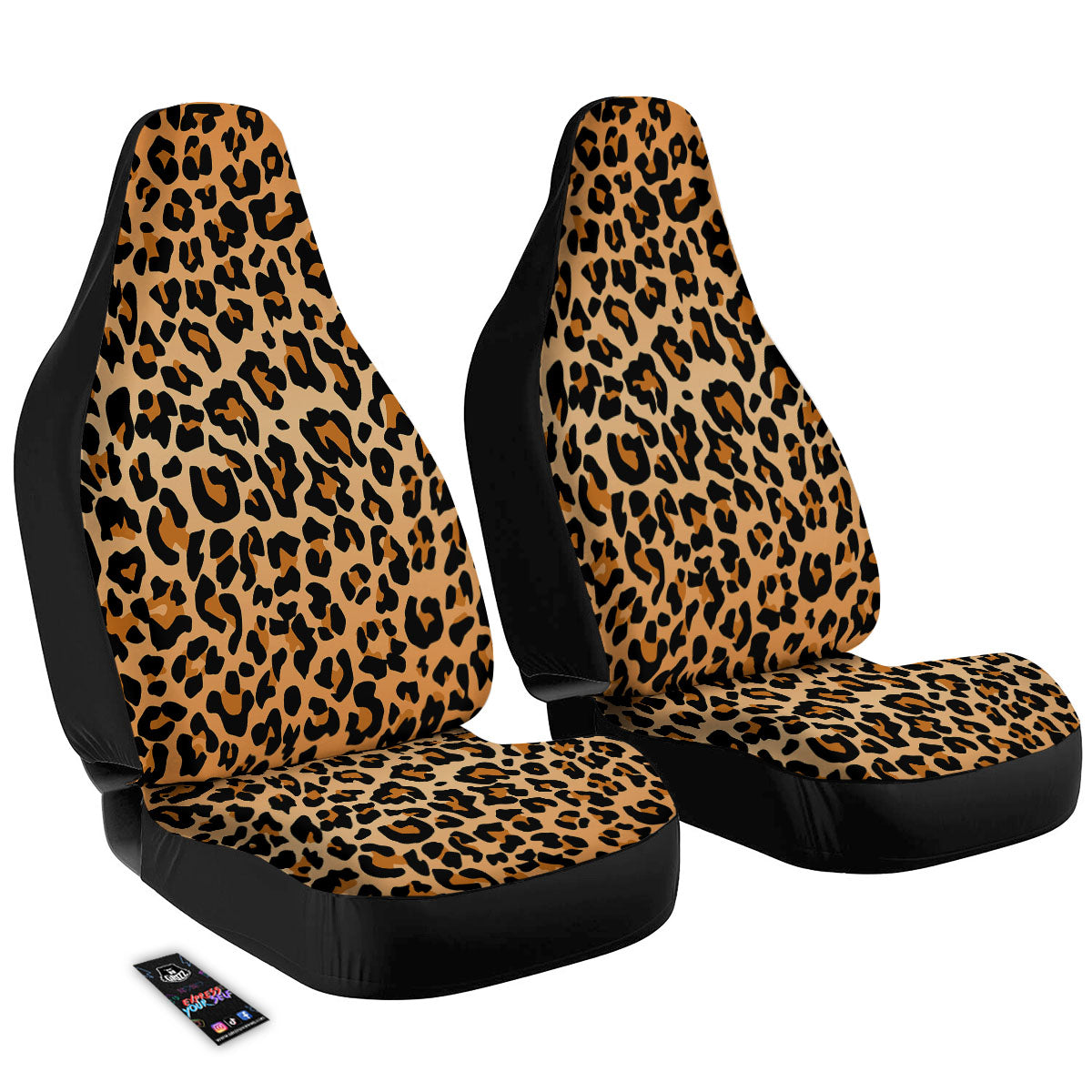 Leopard Orange Print Car Seat Covers-grizzshop