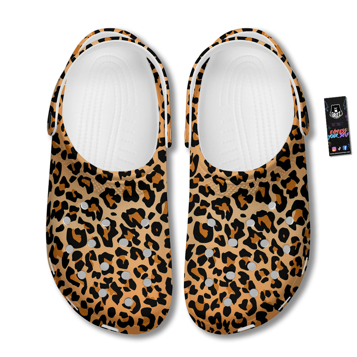 Leopard Orange Print Clog-grizzshop