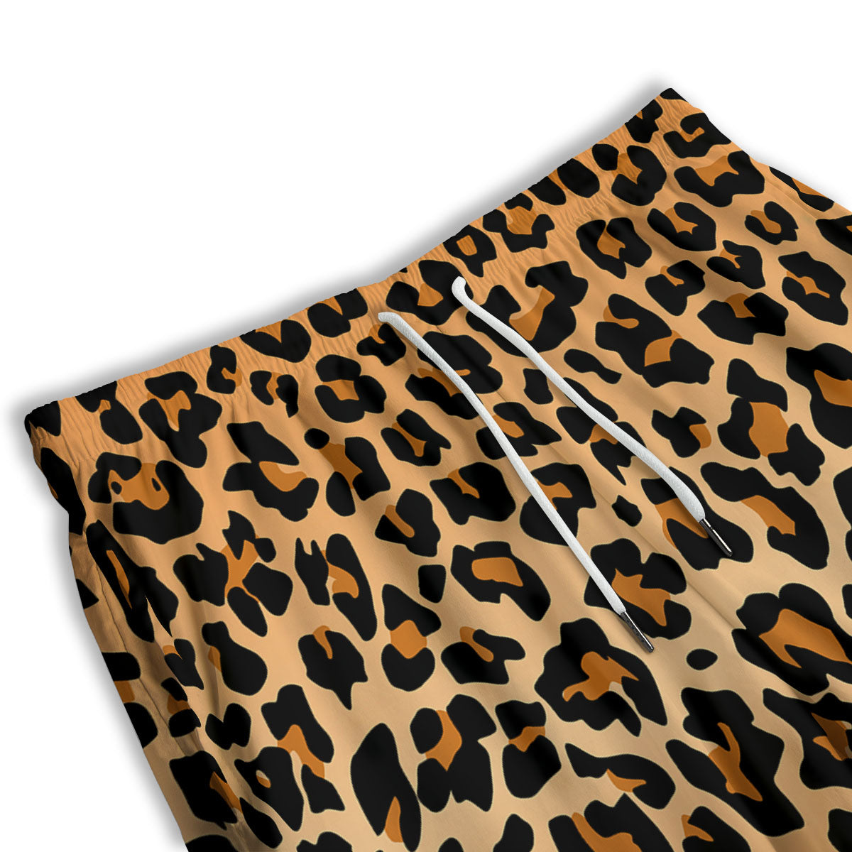 Leopard Orange Print Men's Athletic Shorts