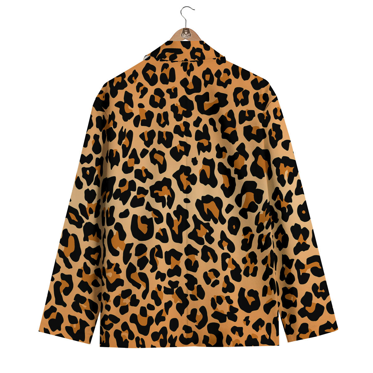 Leopard Orange Print Men's Blazer-grizzshop