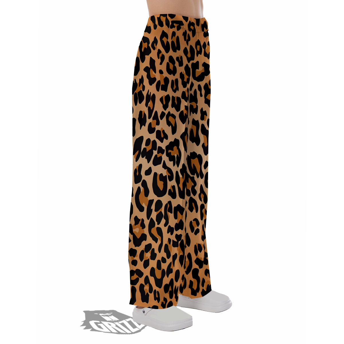Leopard Orange Print Pajama Pants-grizzshop