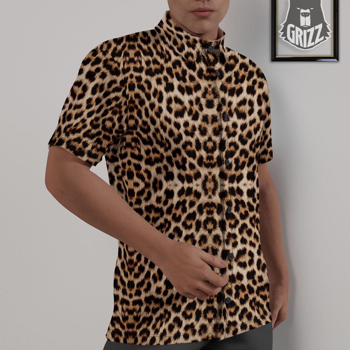 Leopard Pattern Untucked Shirts-grizzshop