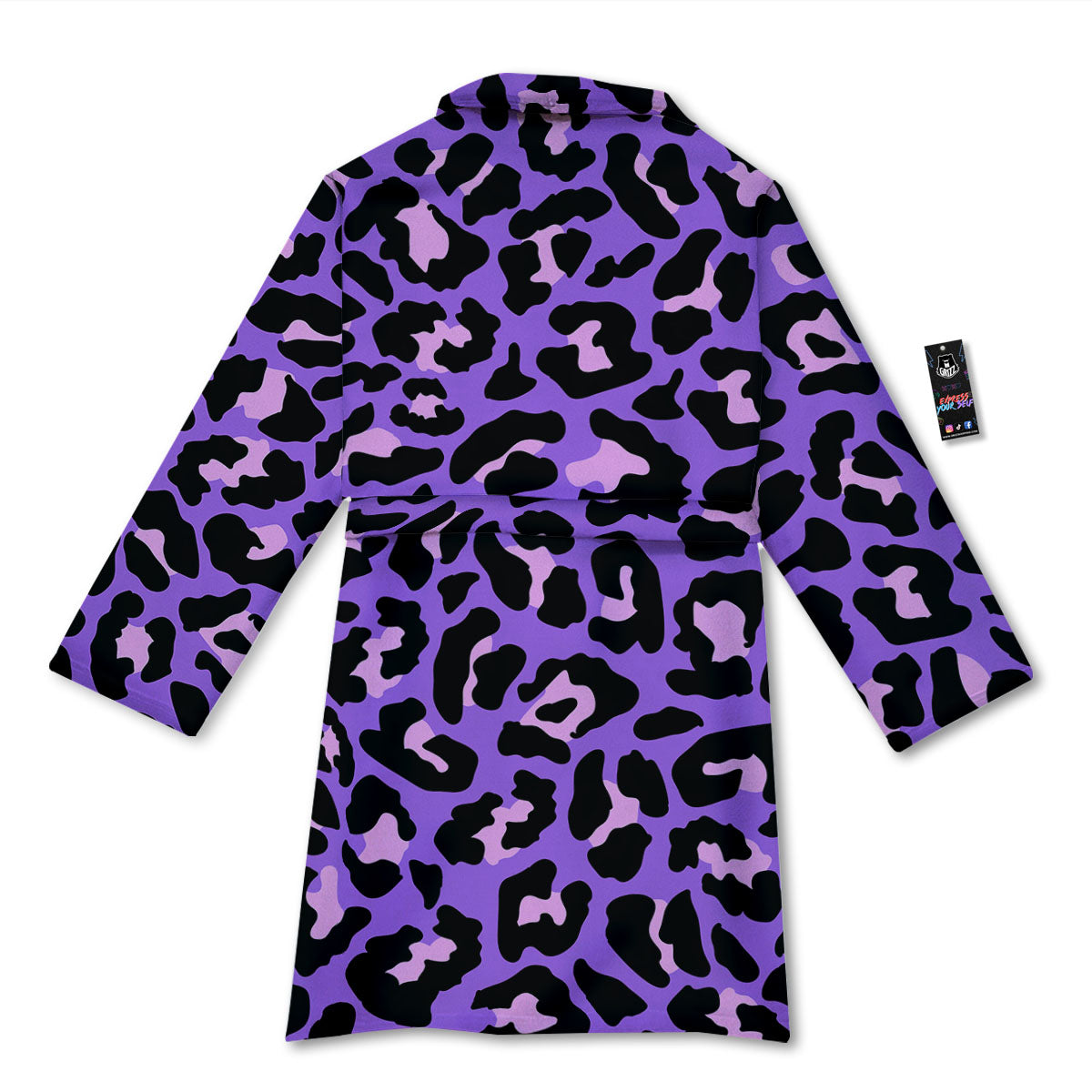 Leopard Pink And Purple Print Bathrobe-grizzshop