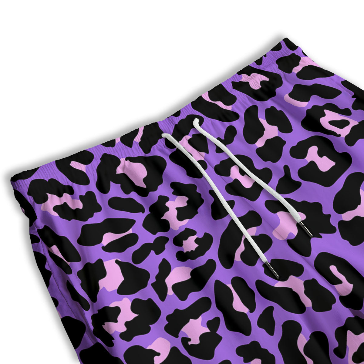 Leopard Pink And Purple Print Men's Athletic Shorts