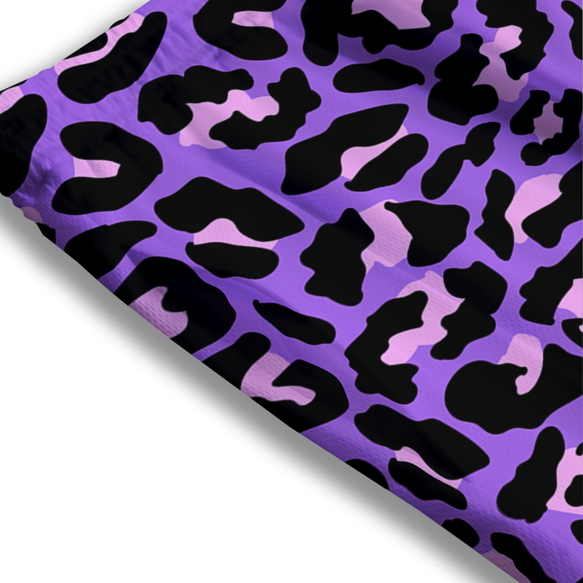 Leopard Pink And Purple Print Mesh Shorts