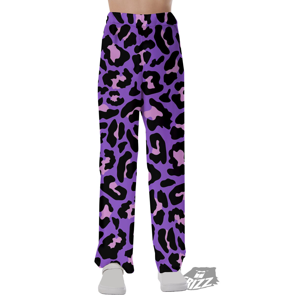 Leopard Pink And Purple Print Pajama Pants-grizzshop