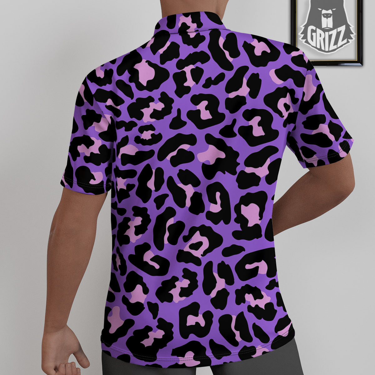 Leopard Pink And Purple Print Untucked Shirts-grizzshop