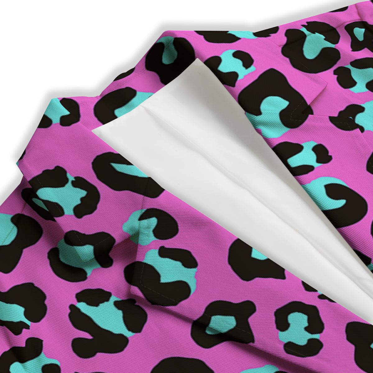 Leopard Pink And Turquoise Print Pattern Women's Blazer-grizzshop