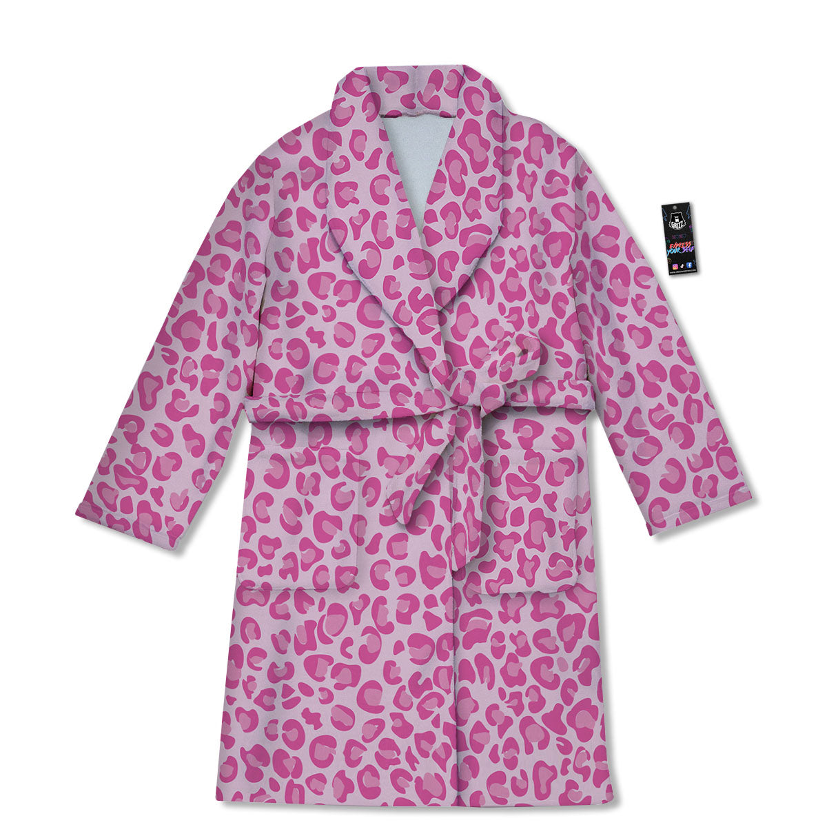 Leopard Pink Print Pattern Bathrobe-grizzshop