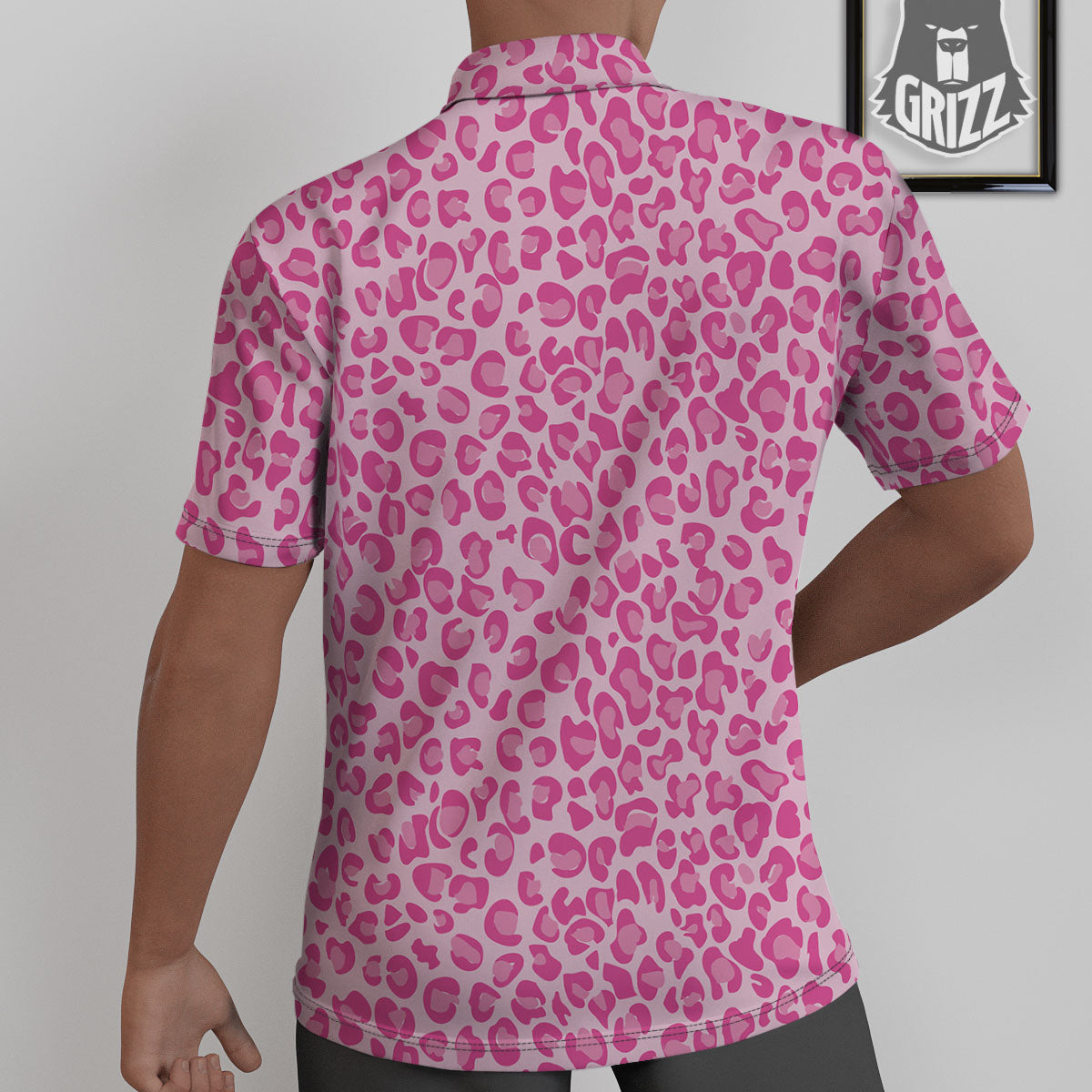 Leopard Pink Print Pattern Untucked Shirts-grizzshop