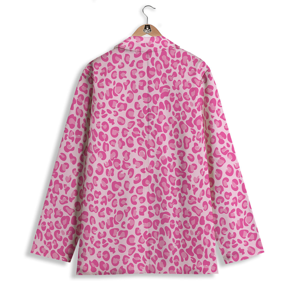 Leopard Pink Print Pattern Women's Blazer-grizzshop