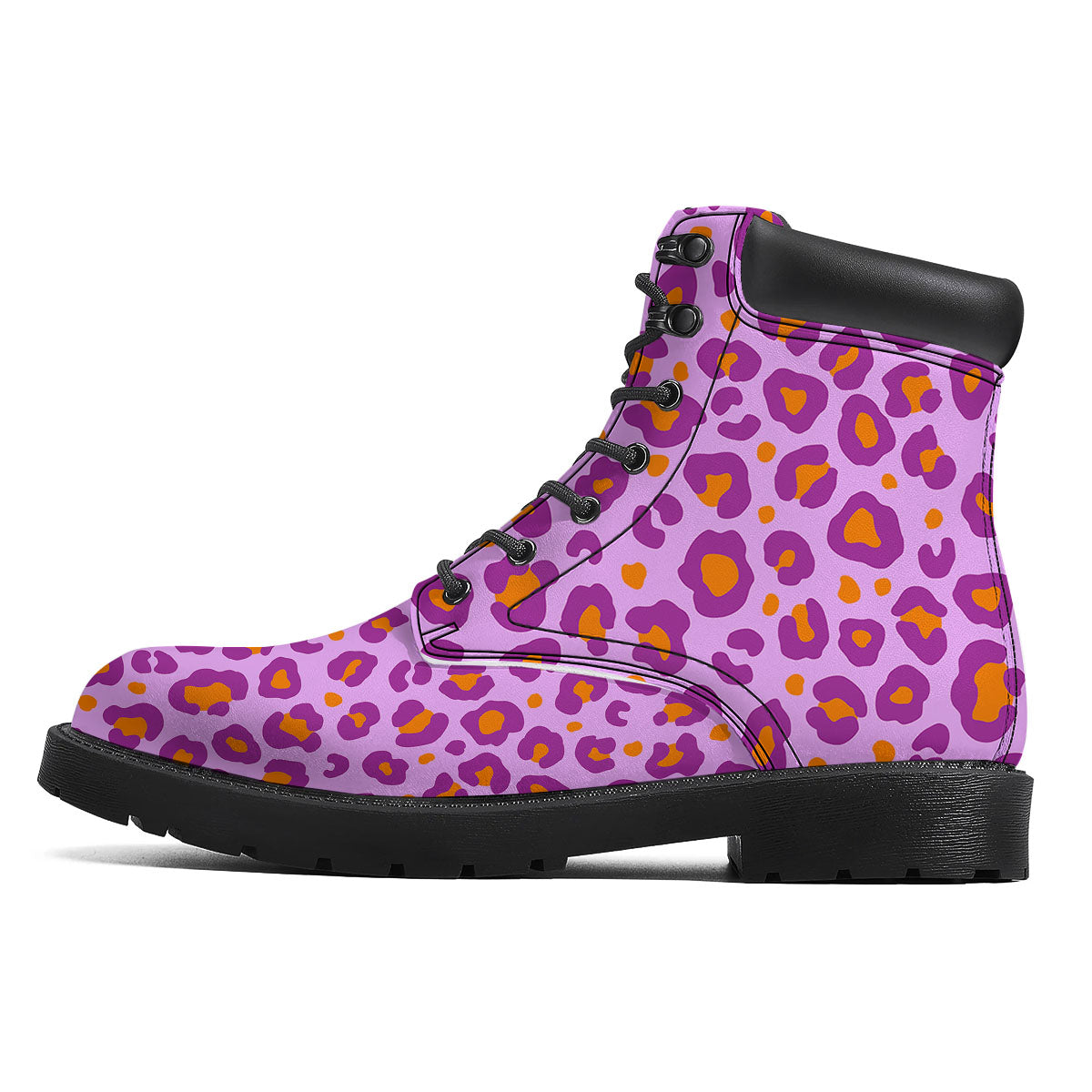 Leopard Purple And Orange Print Boots-grizzshop