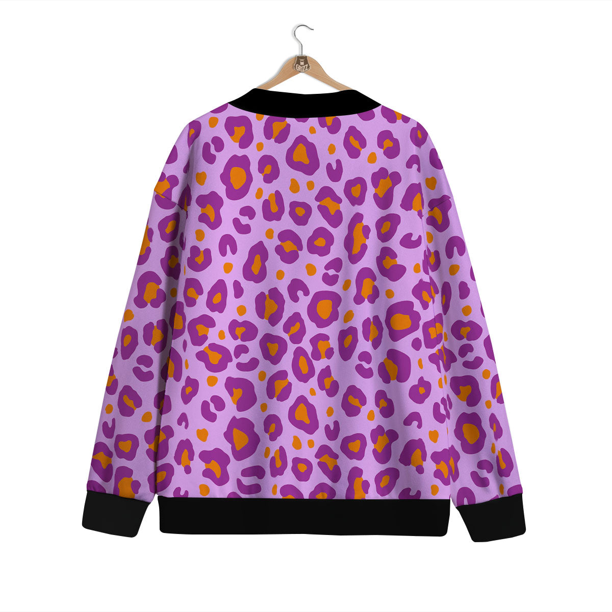 Leopard Purple And Orange Print Cardigan-grizzshop
