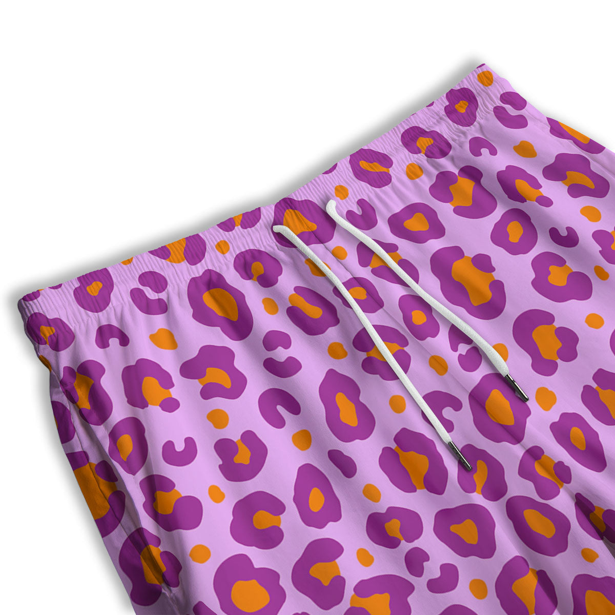 Leopard Purple And Orange Print Men's Athletic Shorts