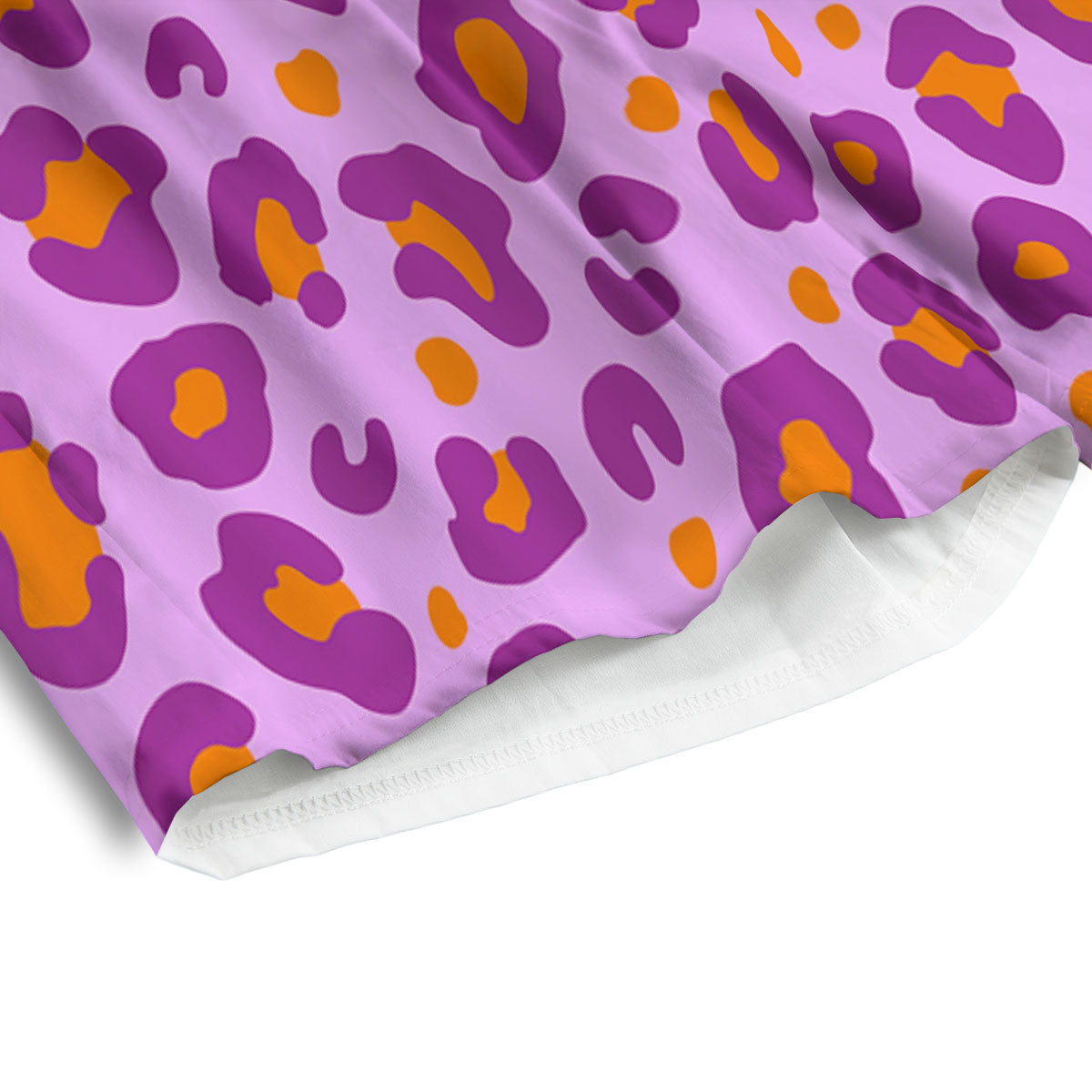 Leopard Purple And Orange Print Men's Athletic Shorts