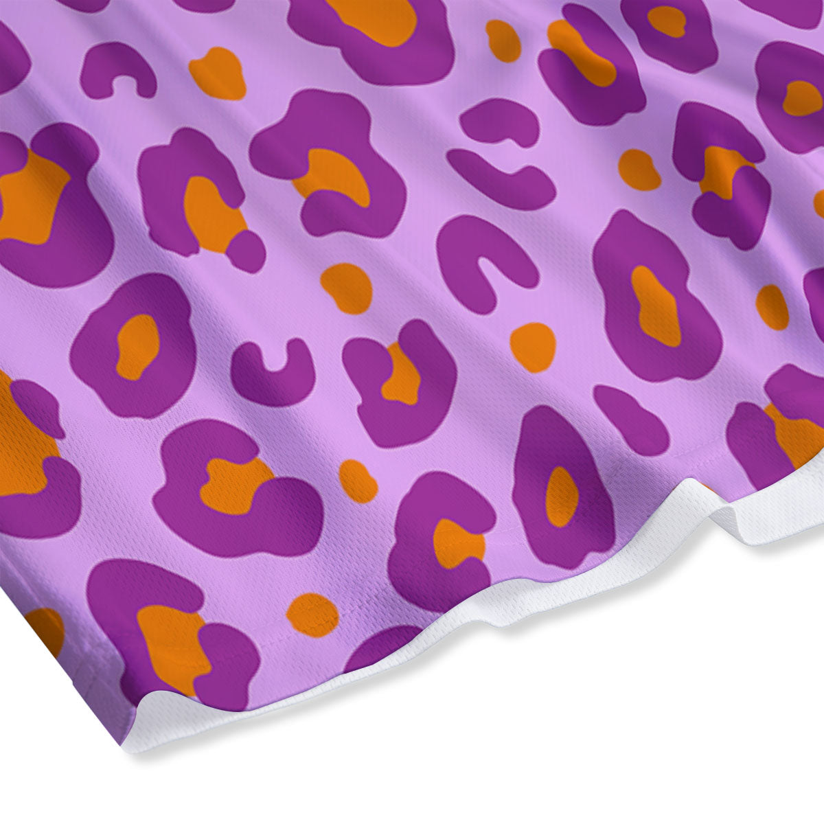 Leopard Purple And Orange Print Mesh Shorts