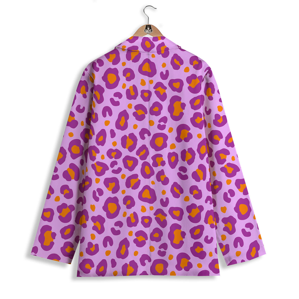 Leopard Purple And Orange Print Women's Blazer-grizzshop