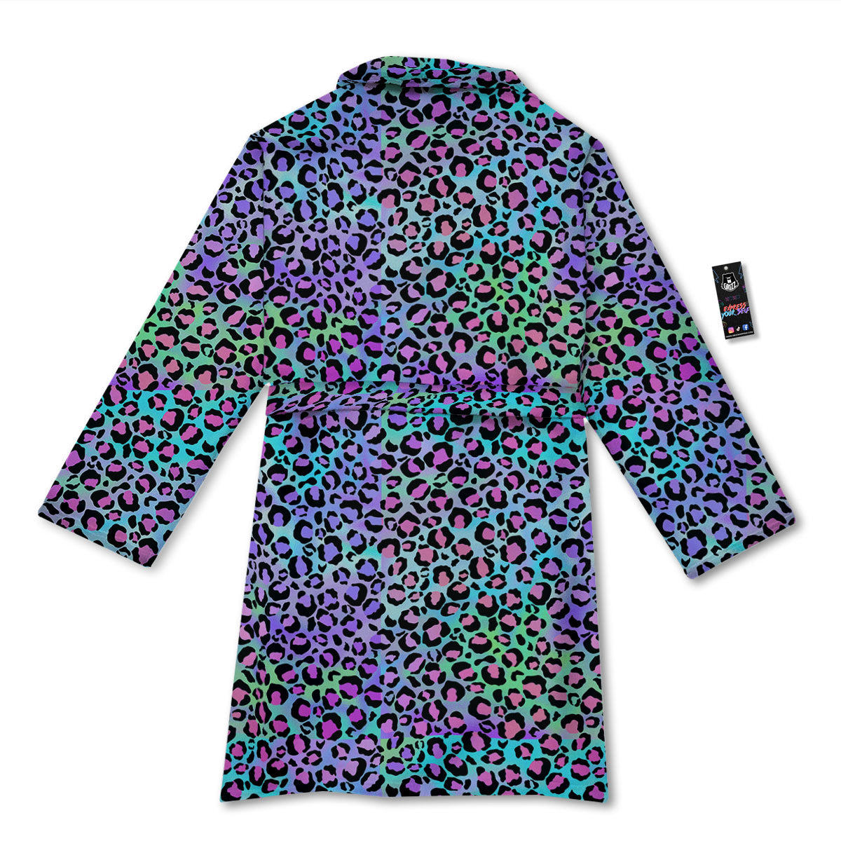 Leopard Rainbow And Purple Print Pattern Bathrobe-grizzshop