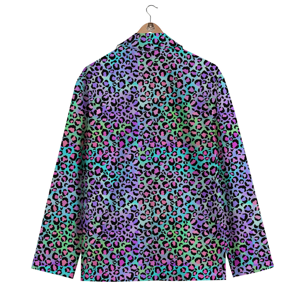 Leopard Rainbow And Purple Print Pattern Men's Blazer-grizzshop