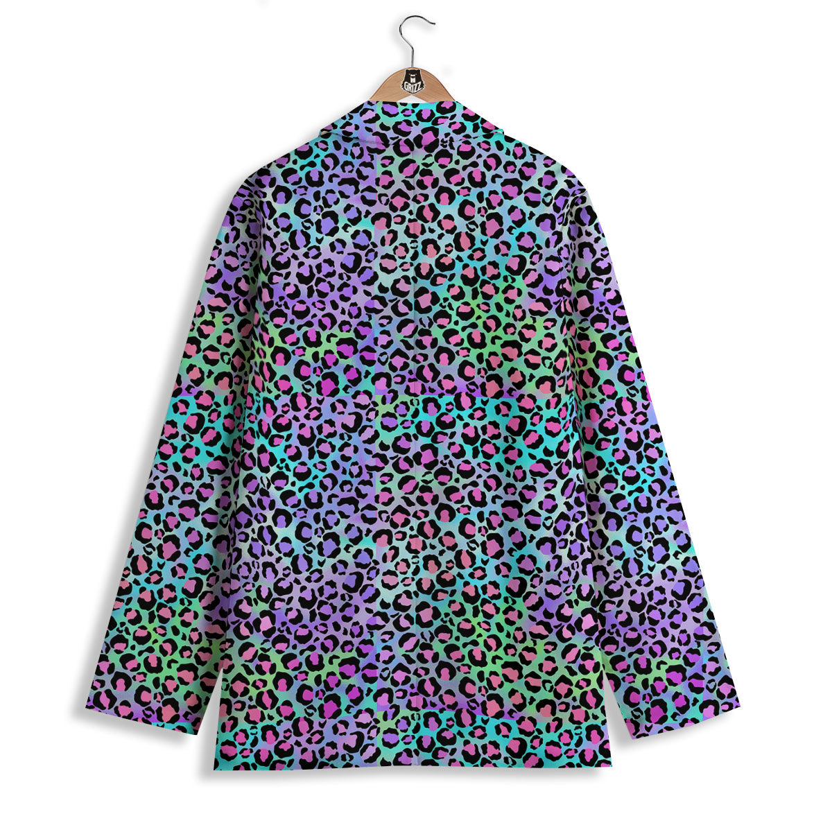 Leopard Rainbow And Purple Print Pattern Women's Blazer-grizzshop