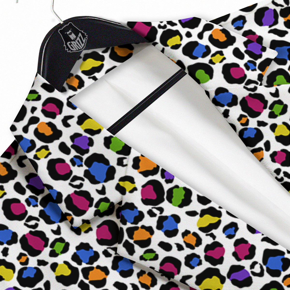 Leopard Rainbow And White Print Pattern Men's Sport Coat-grizzshop