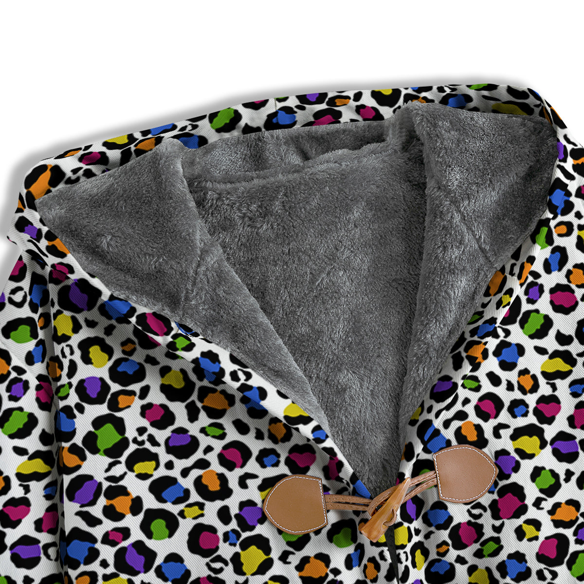 Leopard Rainbow And White Print Pattern Men's Windbreaker Jacket-grizzshop