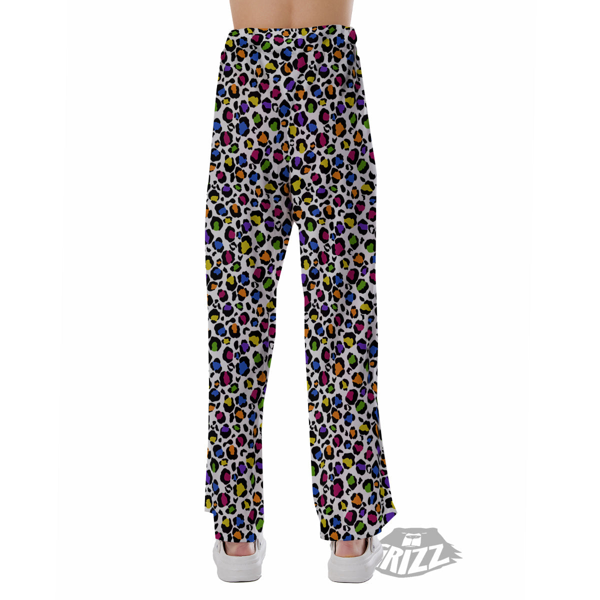 Leopard Rainbow And White Print Pattern Pajama Pants-grizzshop