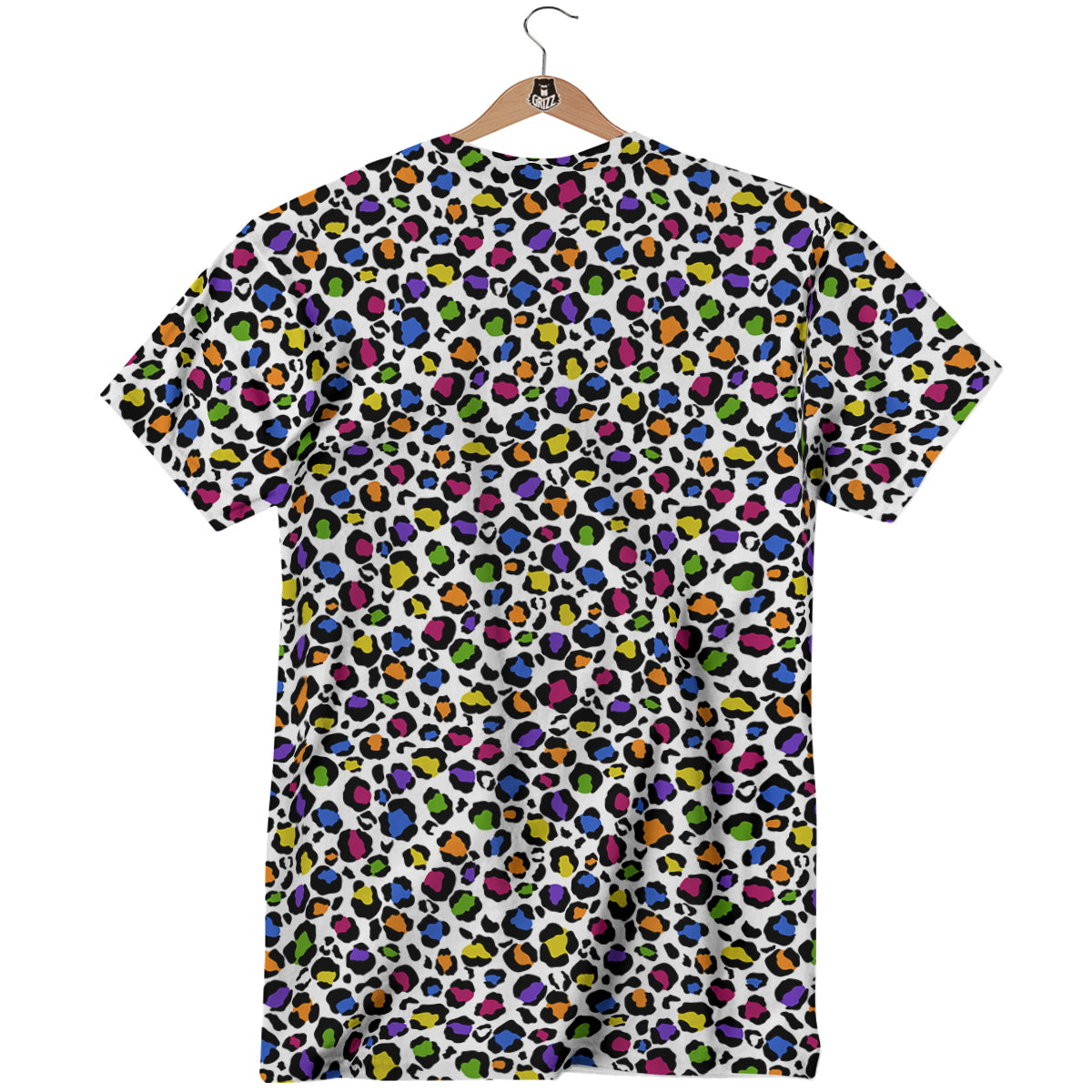 Leopard Rainbow And White Print Pattern T-Shirt-grizzshop