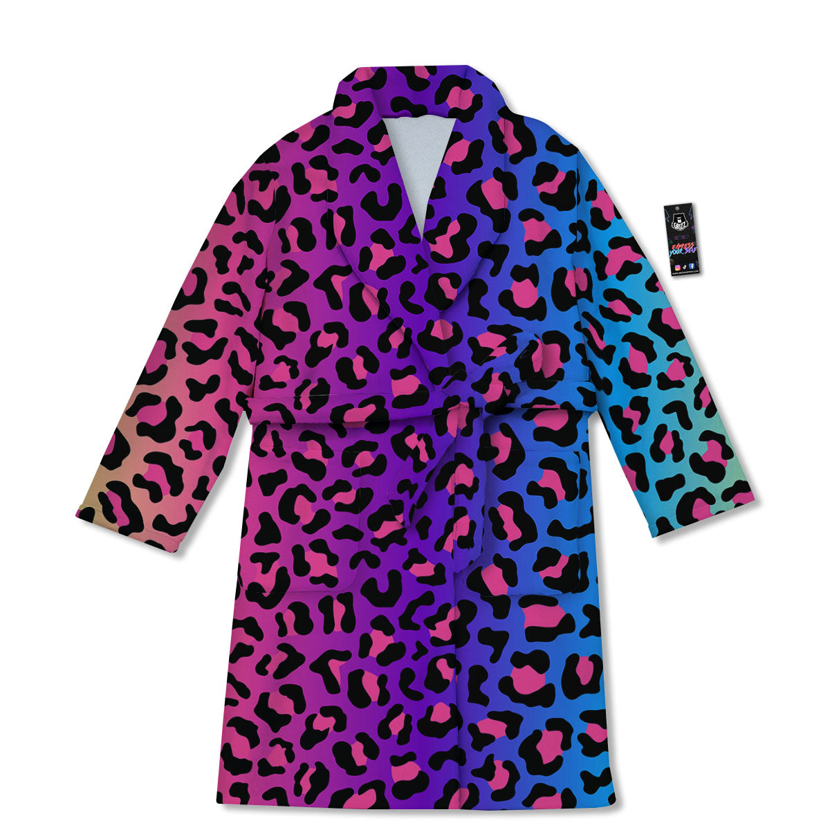 Leopard Rainbow Print Bathrobe-grizzshop