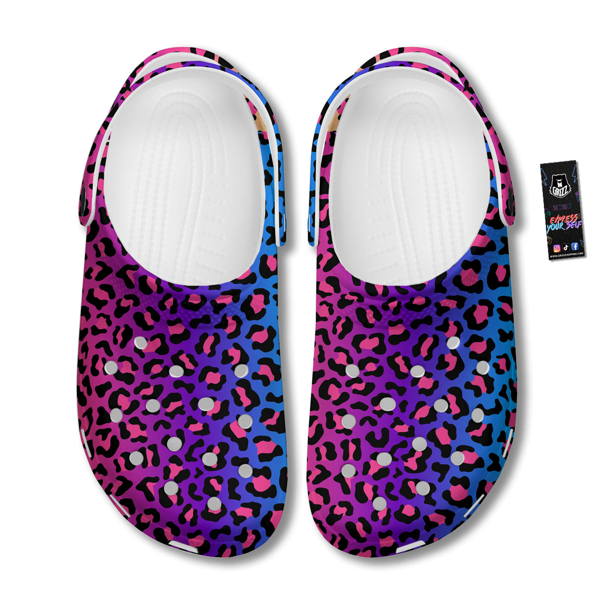 Leopard Rainbow Print Clog-grizzshop