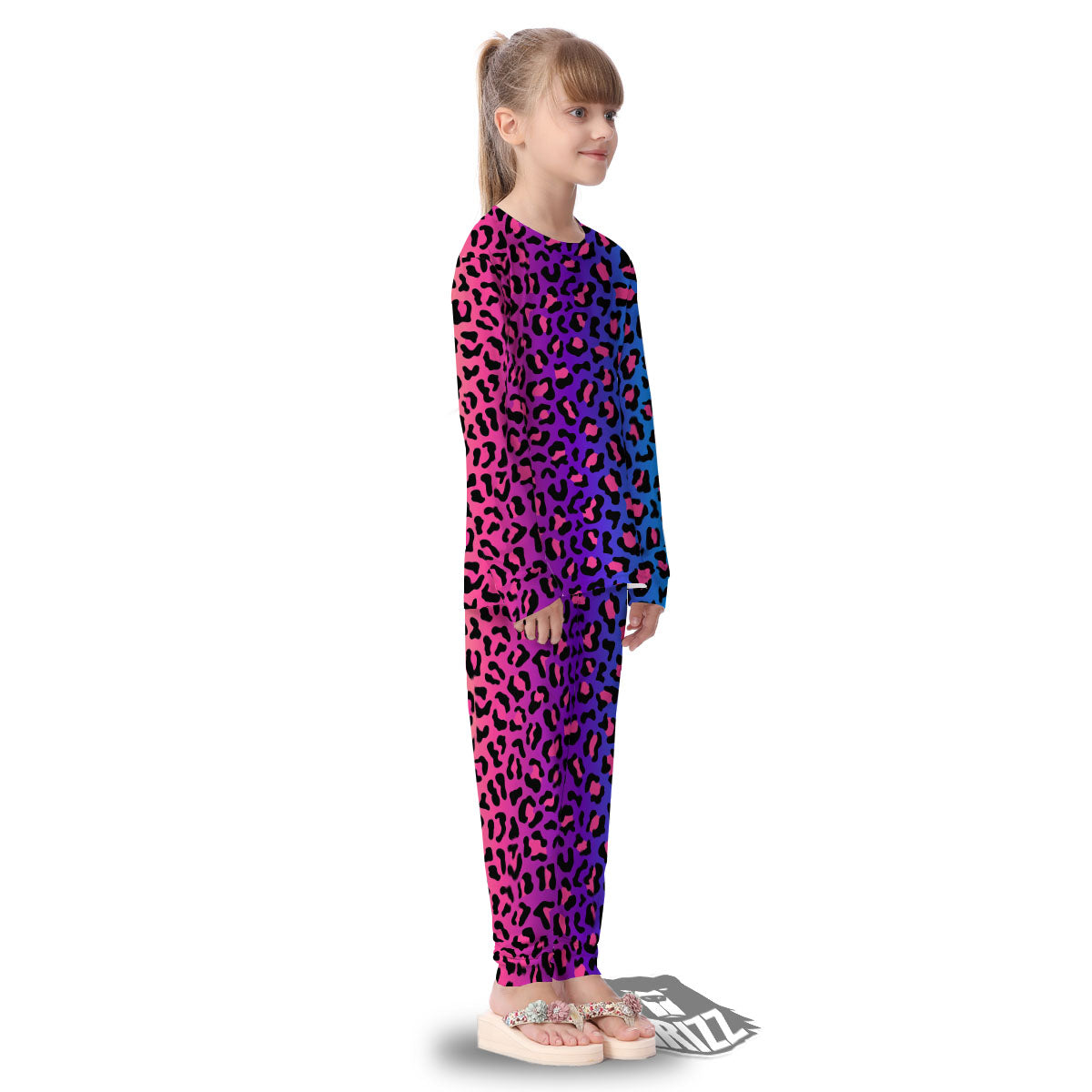 Leopard Rainbow Print Kid's Pajamas-grizzshop