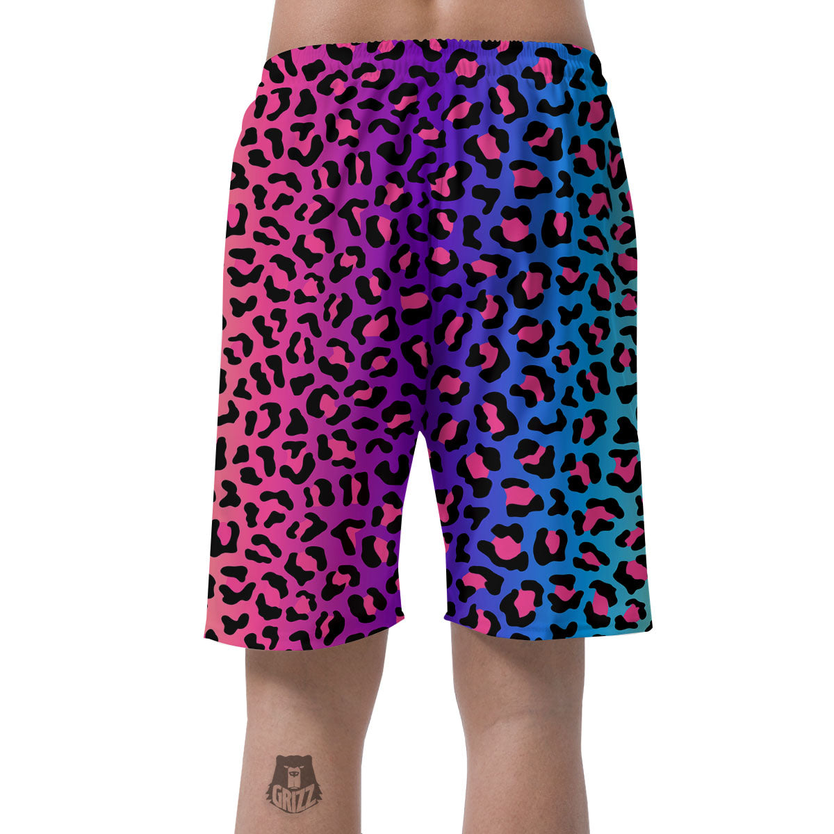 Leopard Rainbow Print Men's Shorts-grizzshop