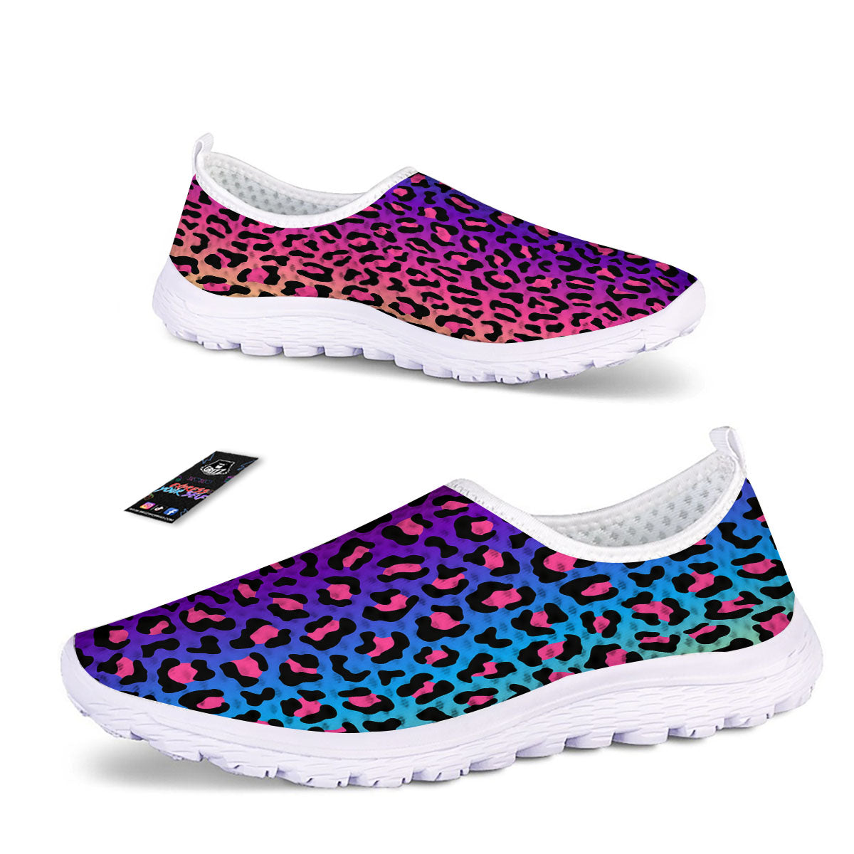 Leopard Rainbow Print Nurse Shoes-grizzshop
