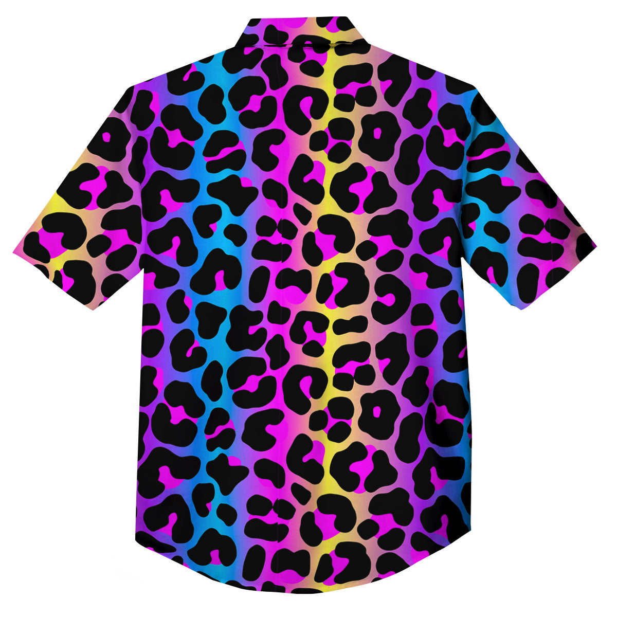 Leopard Rainbow Print Pattern Button Up Shirt-grizzshop
