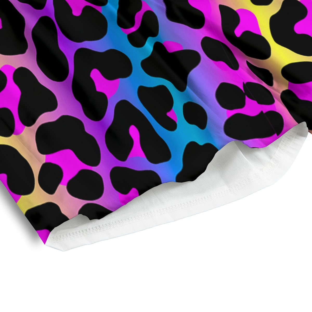 Leopard Rainbow Print Pattern Men's Athletic Shorts