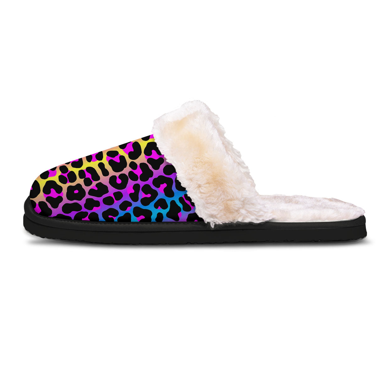 Leopard Rainbow Print Pattern Slippers-grizzshop
