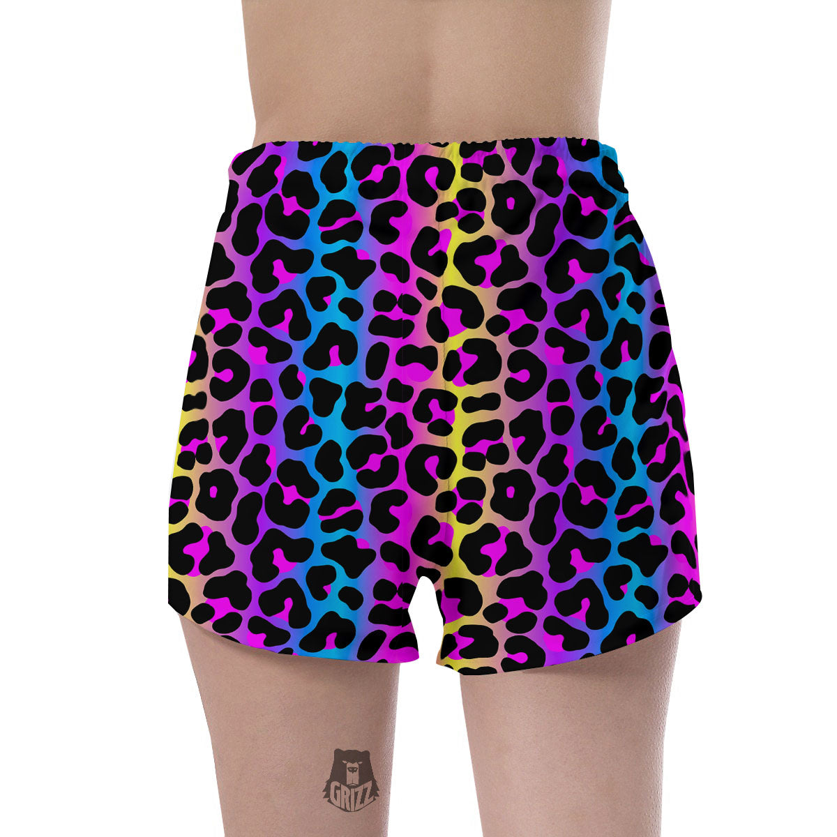 Leopard Rainbow Print Pattern Women's Shorts-grizzshop