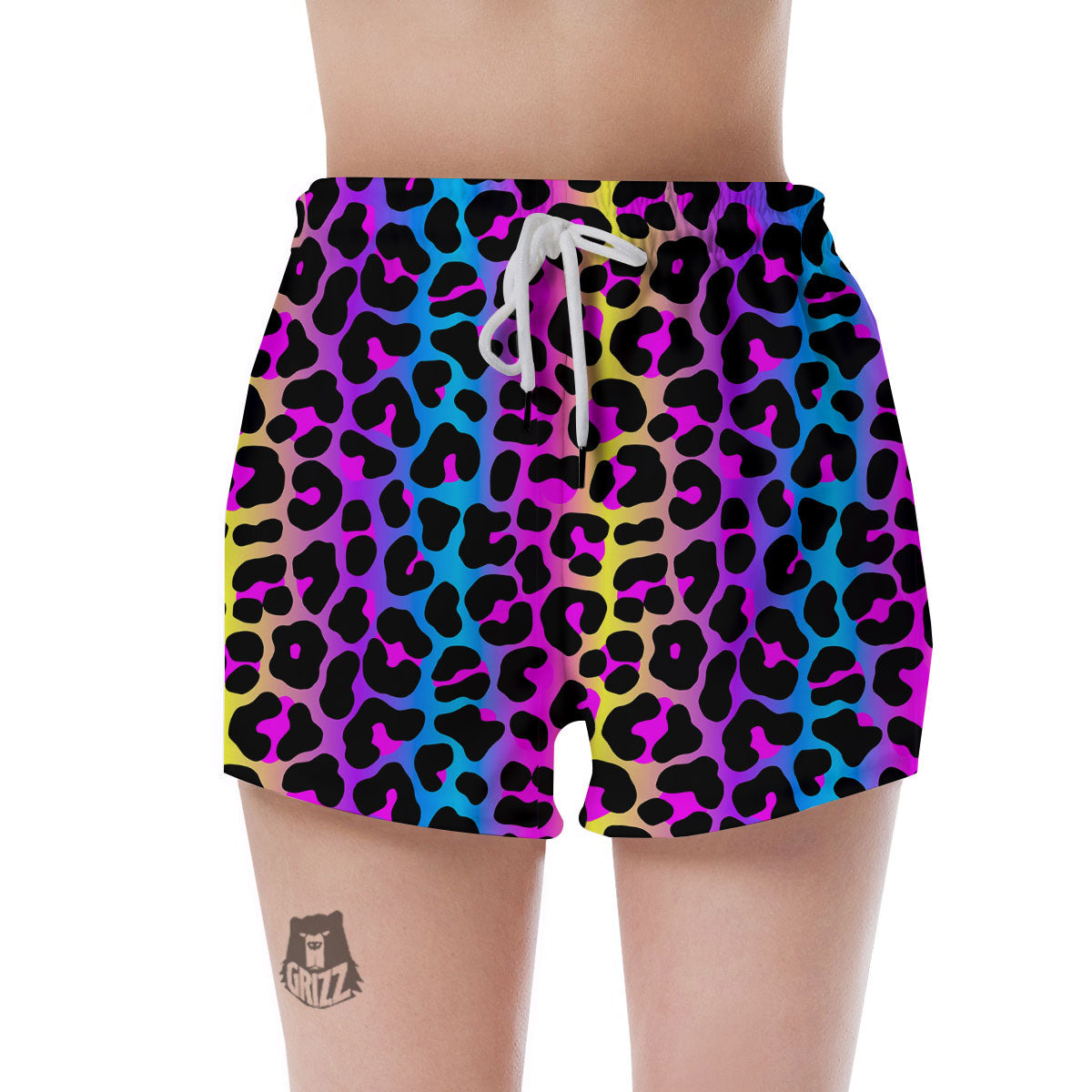 Leopard Rainbow Print Pattern Women's Shorts-grizzshop