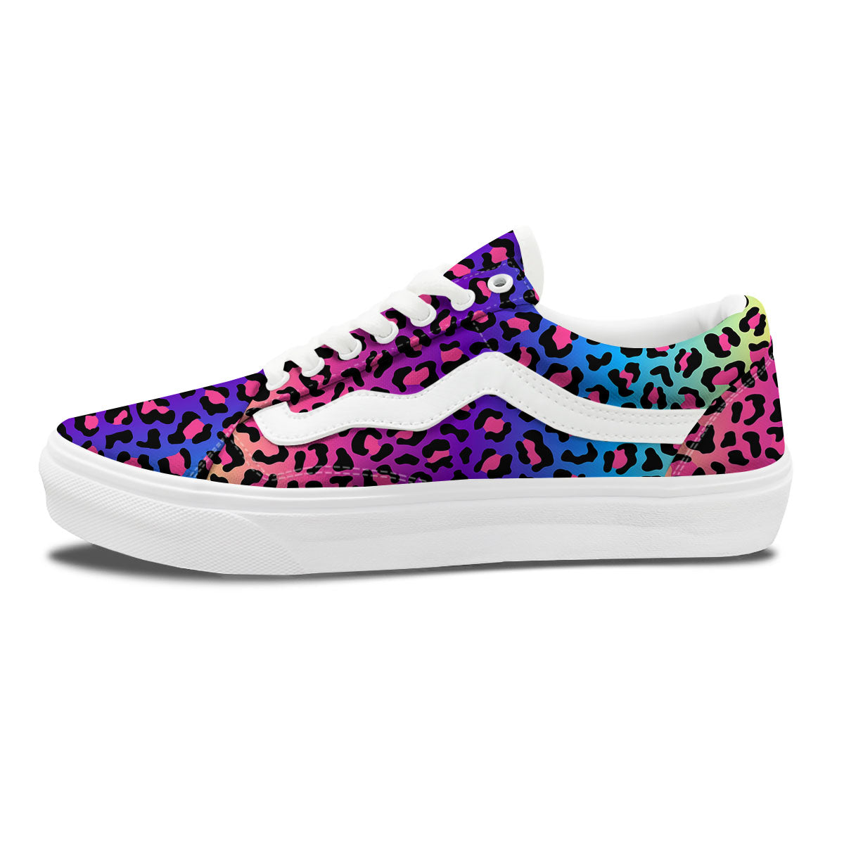 Leopard Rainbow Print Skate Shoes-grizzshop