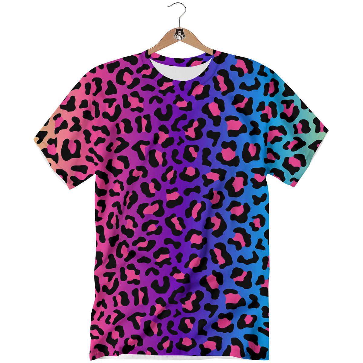 Leopard Rainbow Print T-Shirt-grizzshop