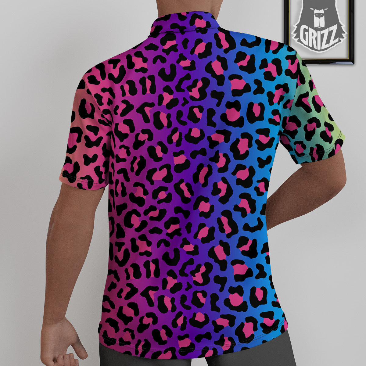 Leopard Rainbow Print Untucked Shirts-grizzshop