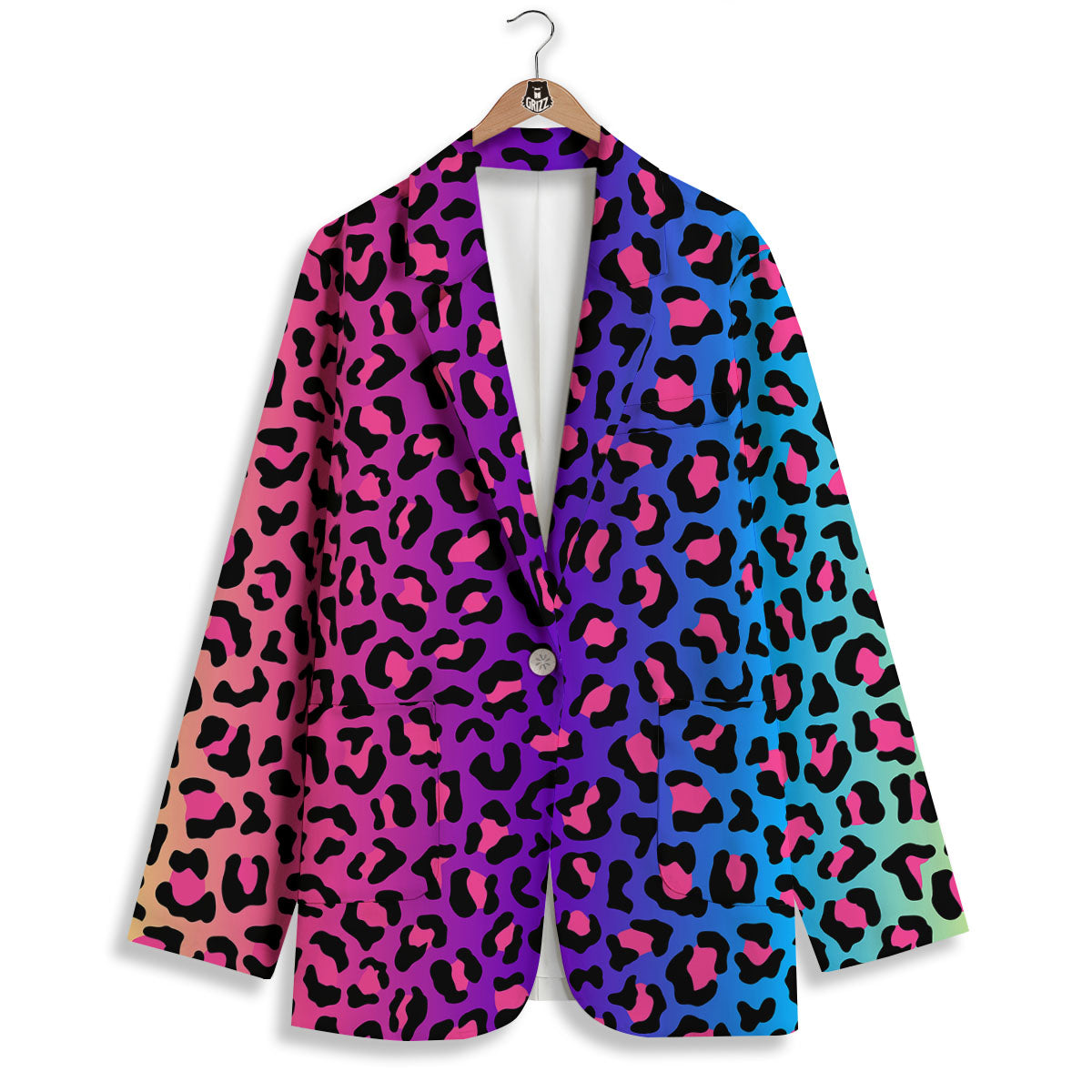 Leopard Rainbow Print Women's Blazer-grizzshop