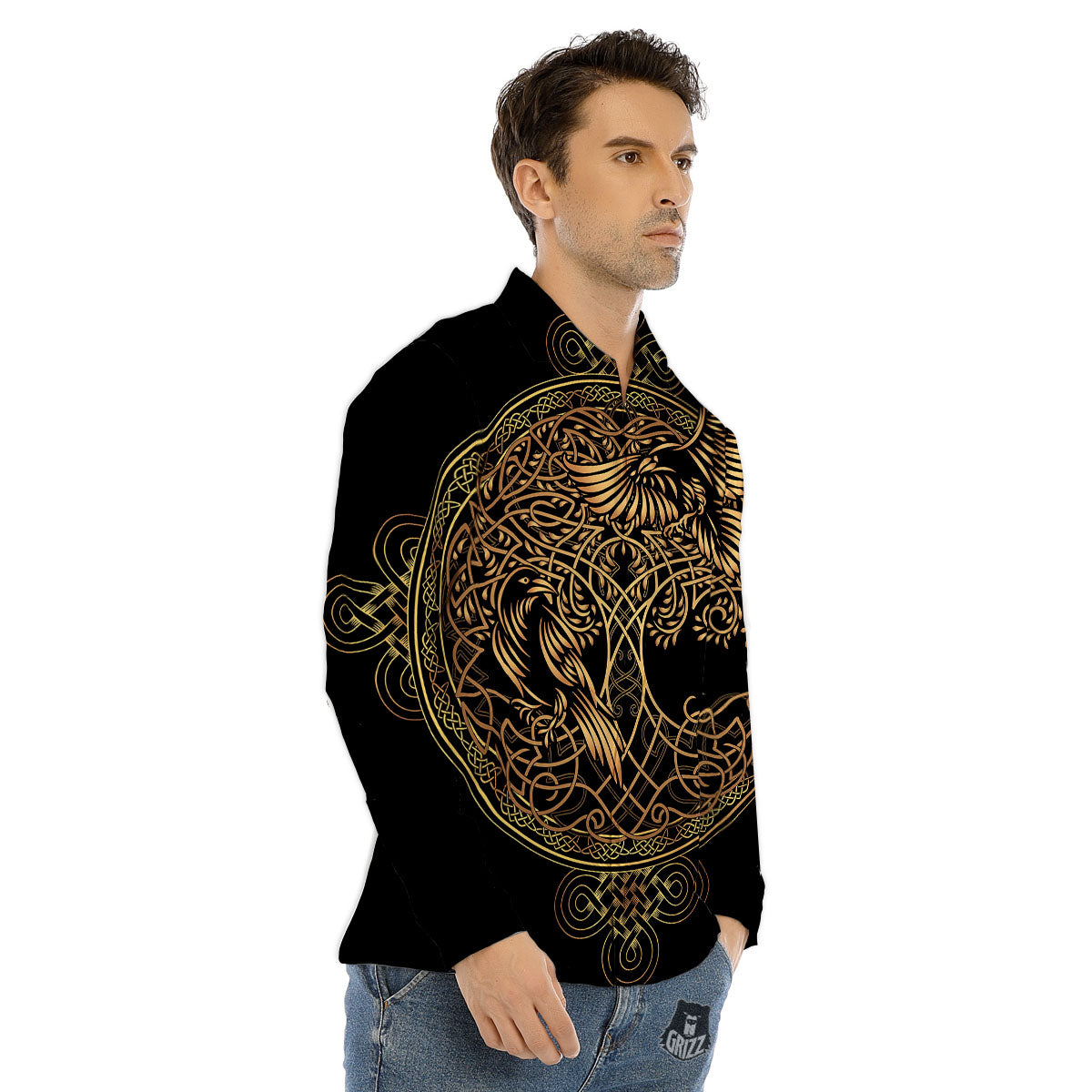Leopard Red Print Pattern Men's Dress Shirts-grizzshop