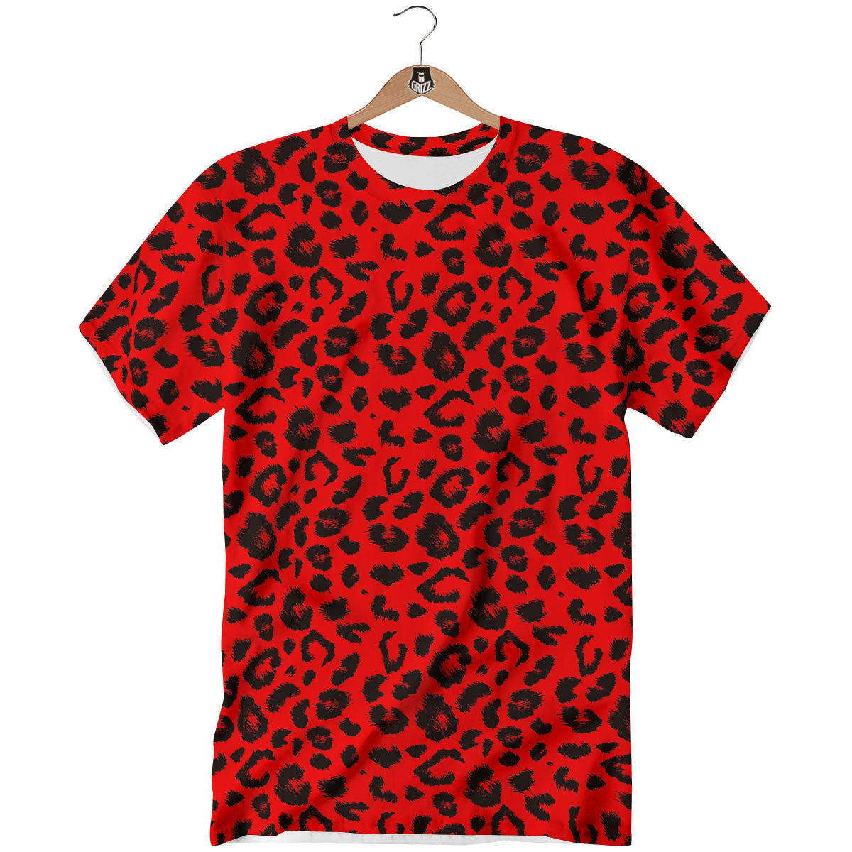 Leopard Red Print Pattern T-Shirt-grizzshop