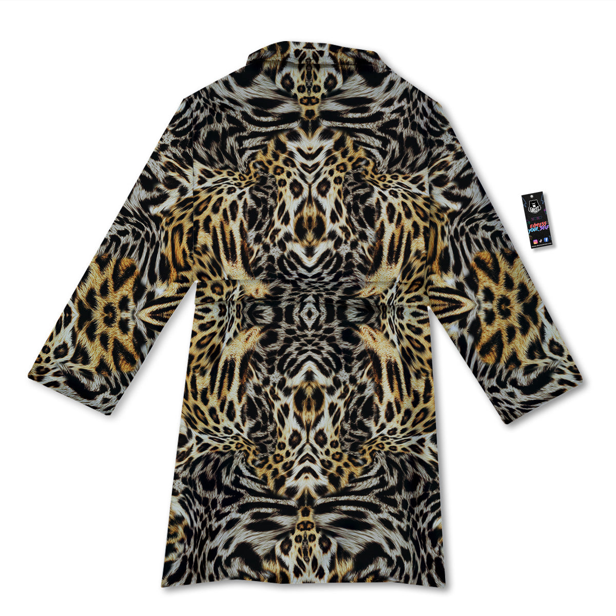 Leopard Skin Texture Print Pattern Bathrobe-grizzshop